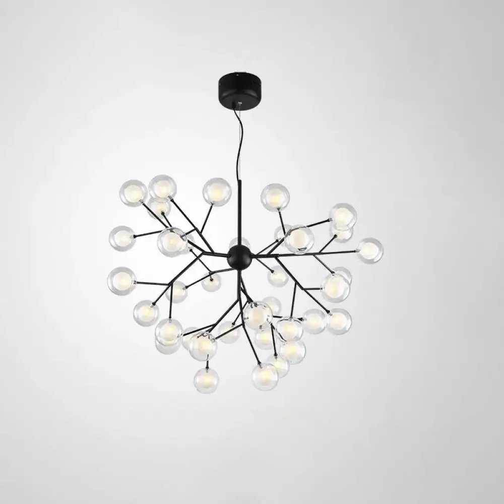 Double Glass Minimalist Molecule Chandelier - Stylish Living Room Lighting Fixture