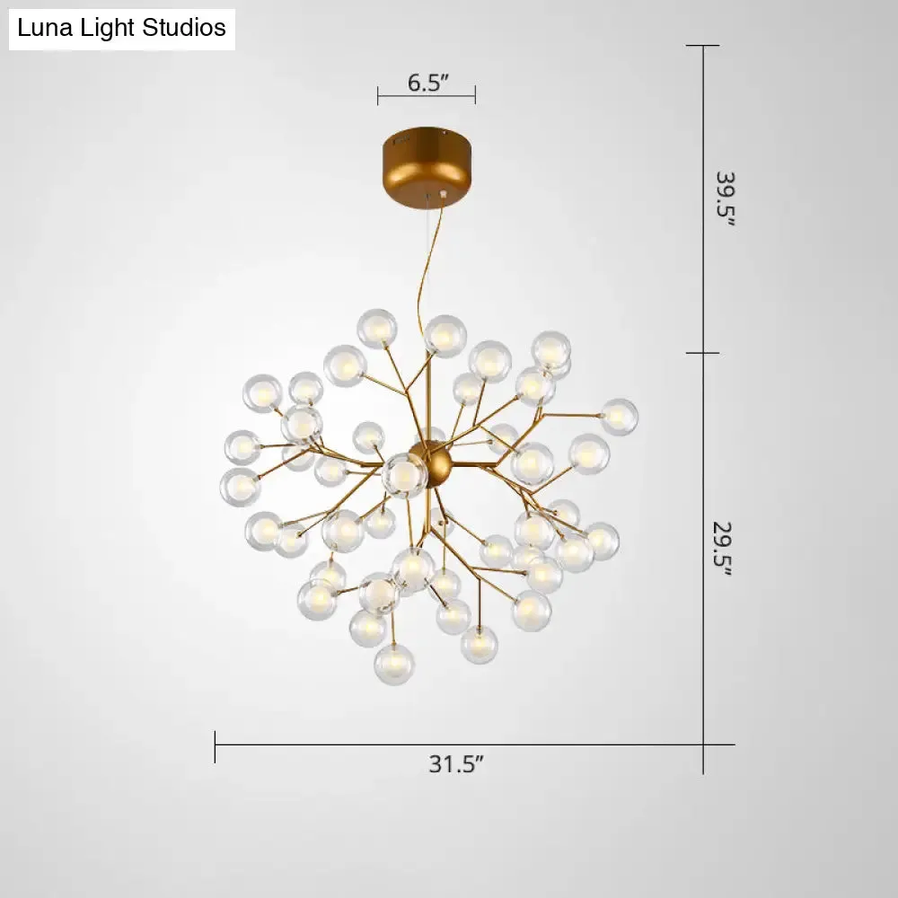 Double Glass Minimalist Molecule Chandelier - Stylish Living Room Lighting Fixture