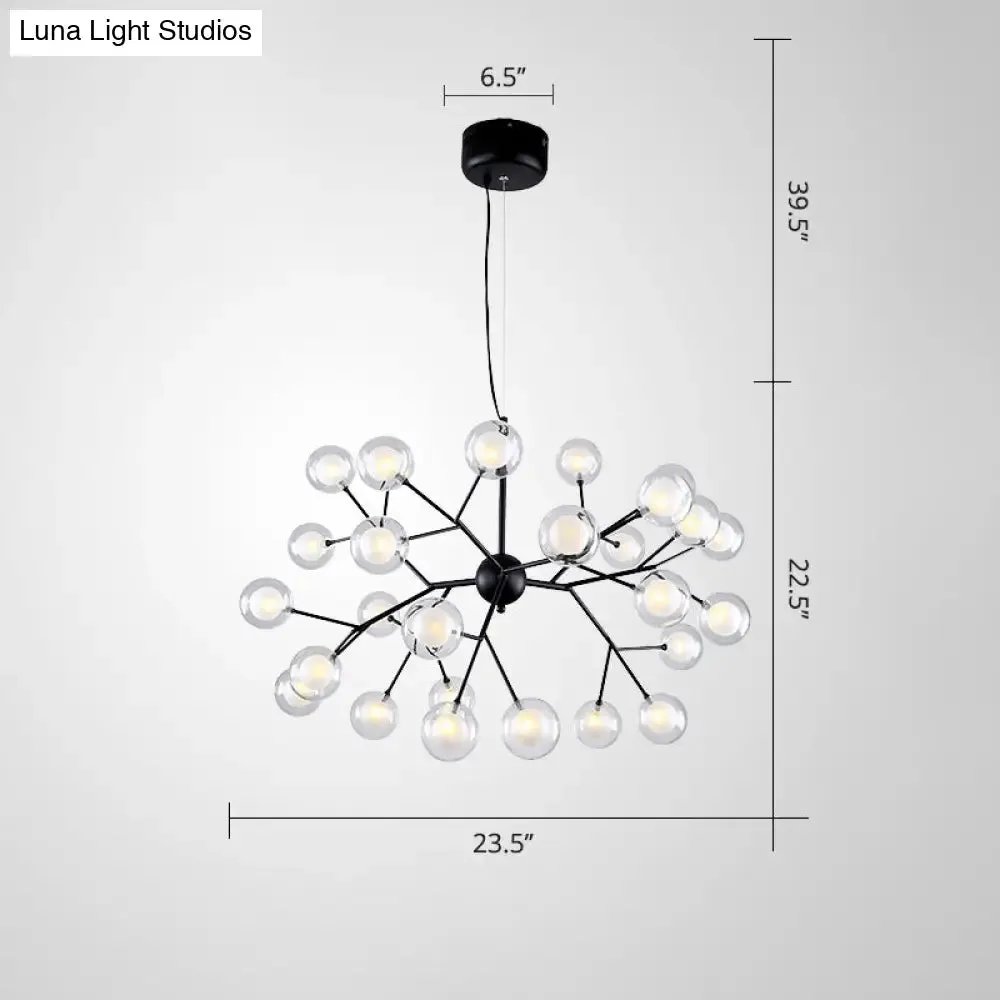 Double Glass Minimalist Molecule Chandelier - Stylish Living Room Lighting Fixture