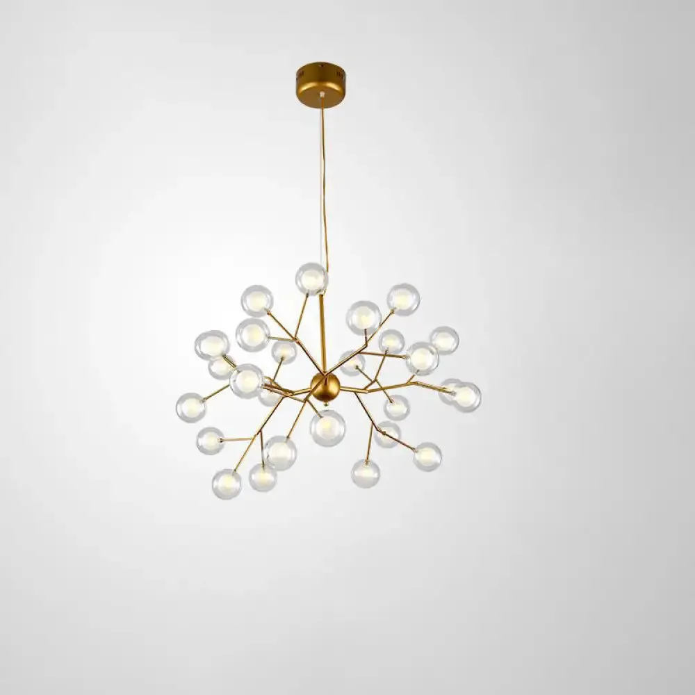 Double Glass Minimalist Molecule Chandelier - Stylish Living Room Lighting Fixture