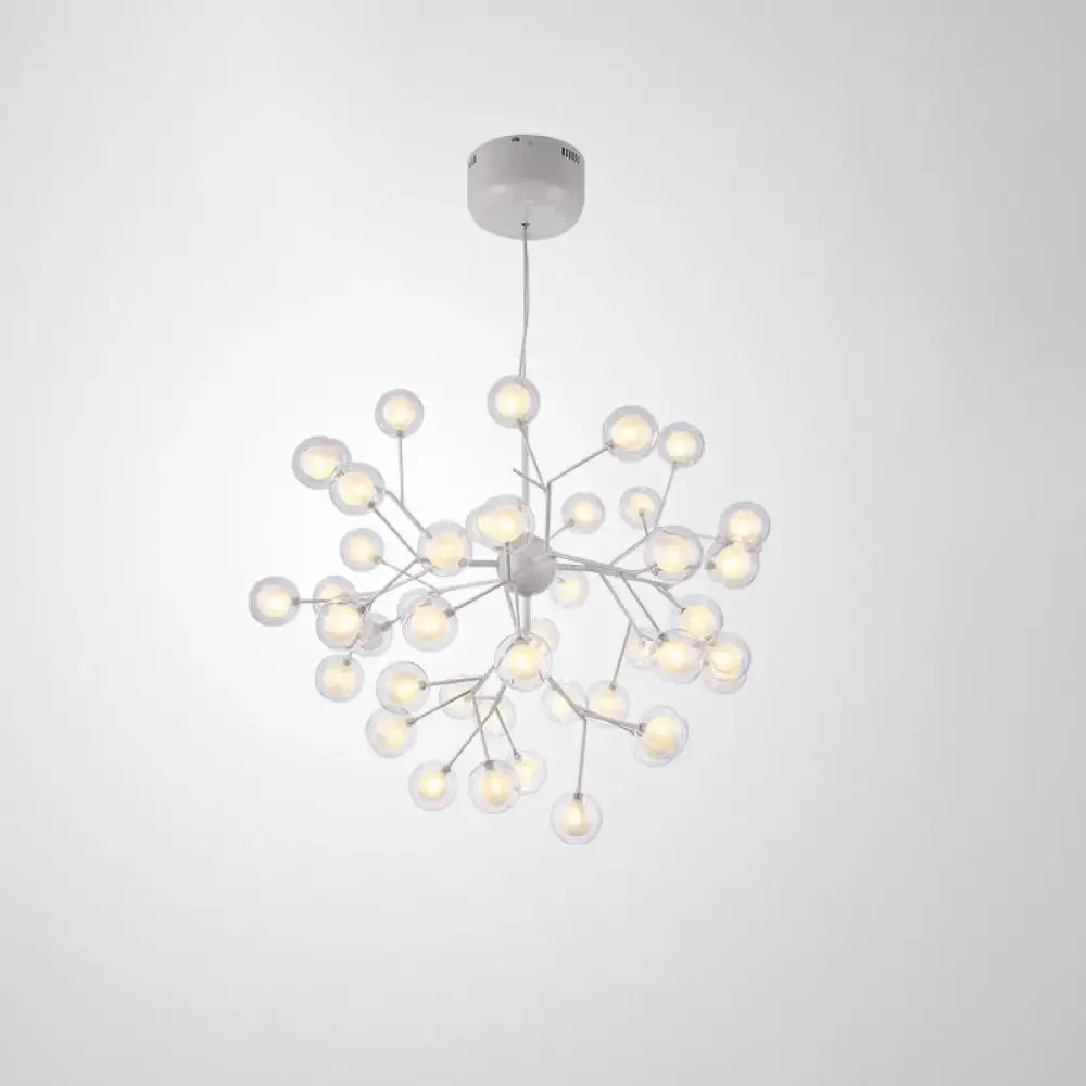 Double Glass Minimalist Molecule Chandelier - Stylish Living Room Lighting Fixture