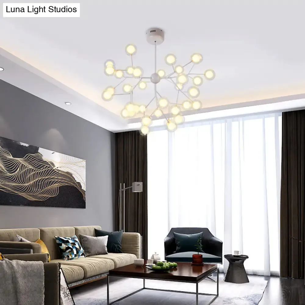 Double Glass Minimalist Molecule Chandelier - Stylish Living Room Lighting Fixture