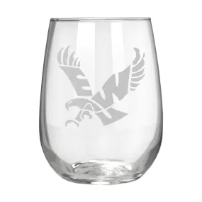 Eastern Washington Eagles 17 oz. Stemless Wine Glass