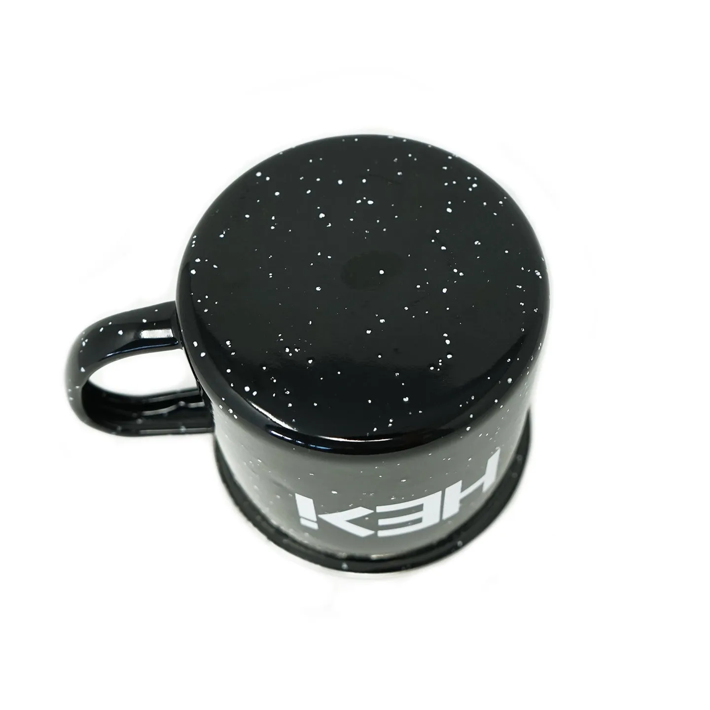 ENAMEL TIN COFFEE MUG IN BLACK