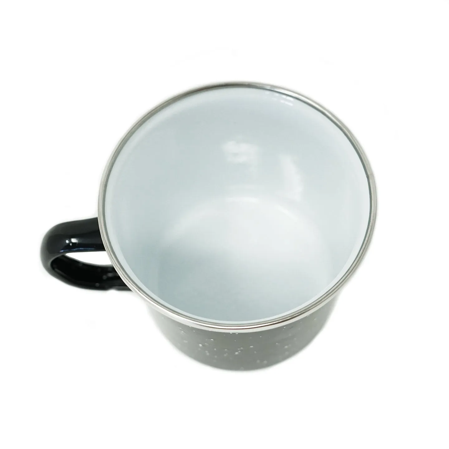 ENAMEL TIN COFFEE MUG IN BLACK