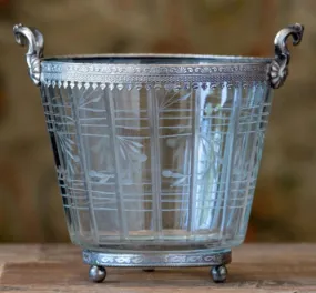 Etched Glass Chiller Vase