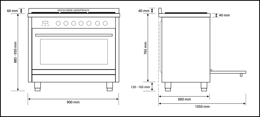 Euromaid GE9SS 90cm Dual Fuel Freestanding Stove