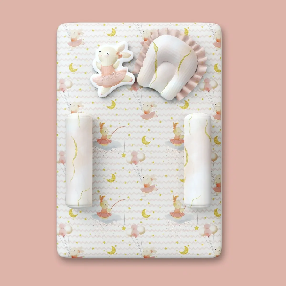 Fancy Fluff 6 PC Organic New Born Bed Set- Day Dream