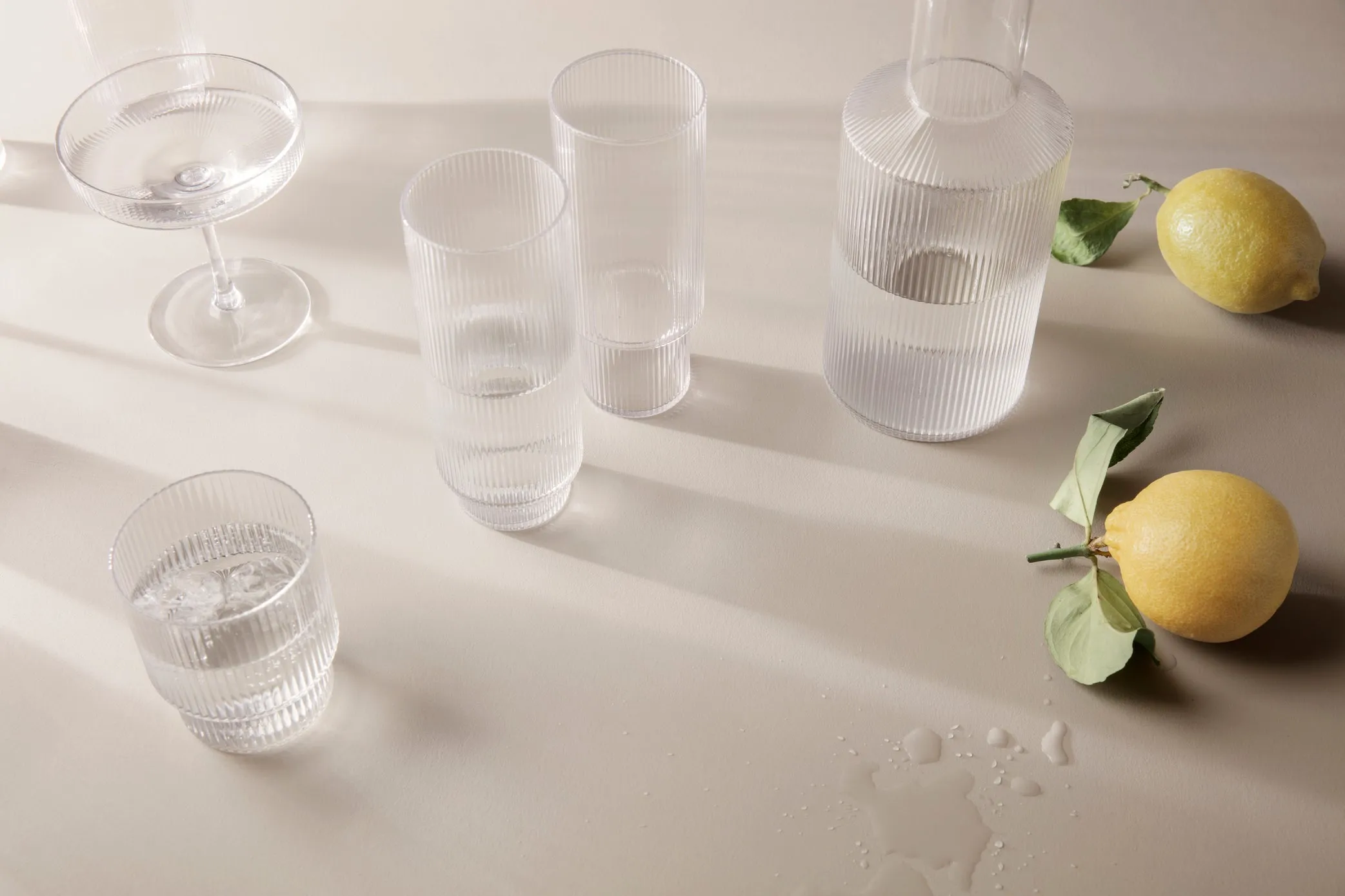 ferm Living Ripple Carafe / Vase in Clear Glass