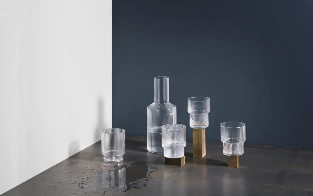 ferm Living Ripple Carafe / Vase in Clear Glass