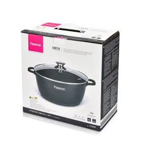 Fissman Stockpot  Aluminium With Non-Stick Coating GRETA 28x12.5cm/6.5L with Glass Lid