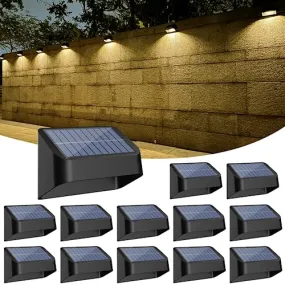 FLITI Brighter Solar Fence Lights 12 Pack, RGB 8 Colors, Dusk to Dawn Deck Light, Fence Solar Lights Outdoor IP65 Waterproof, Solar Outdoor Lights for Backyard/Railing/Wall/Step/Patio