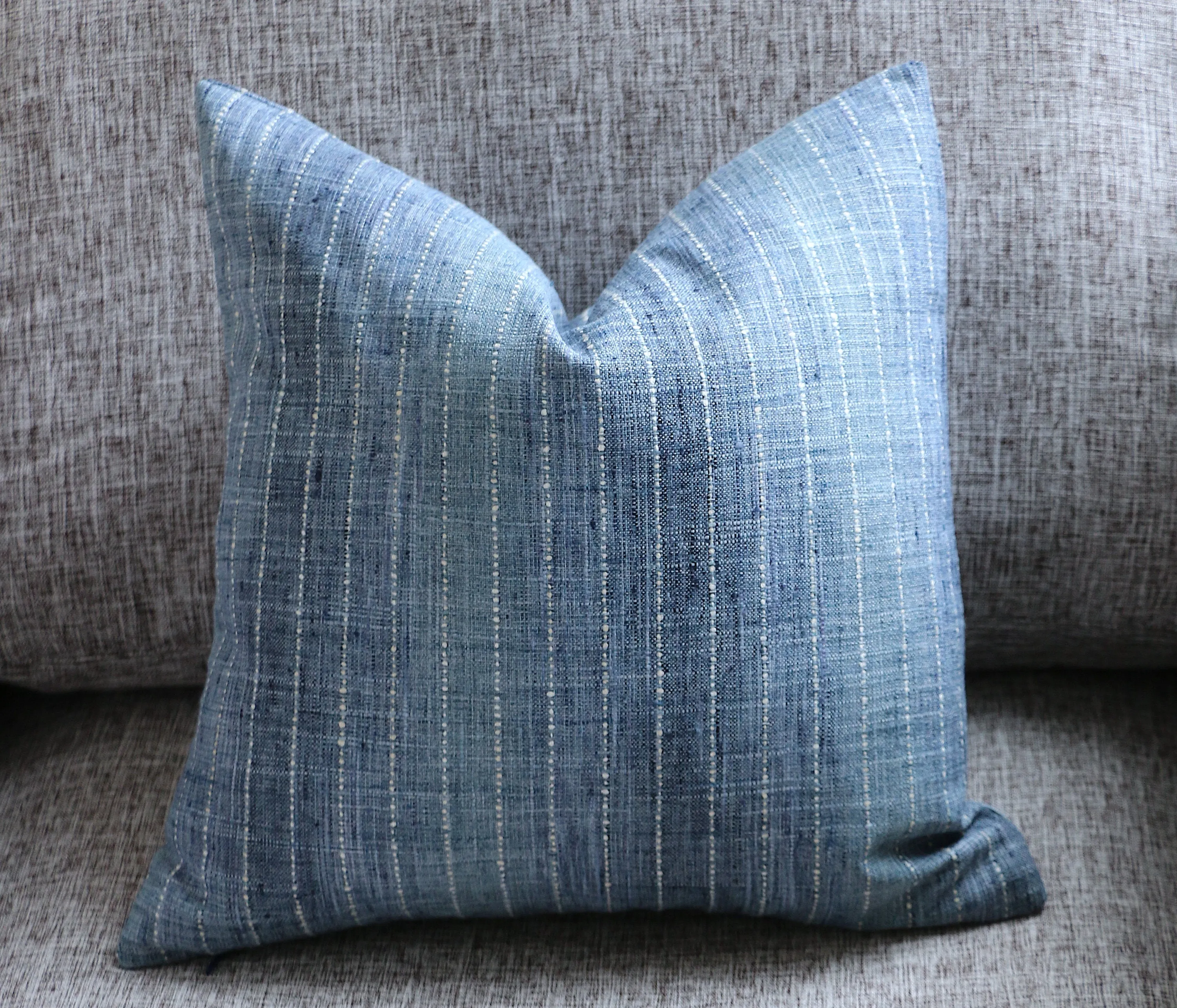 Folk Art Collection / Woven Blue Cushion Cover / Fringed, Patchwork or Blue Ombré Pillow