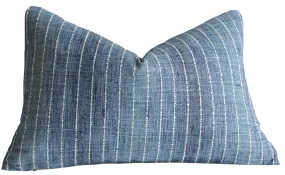 Folk Art Collection / Woven Blue Cushion Cover / Fringed, Patchwork or Blue Ombré Pillow