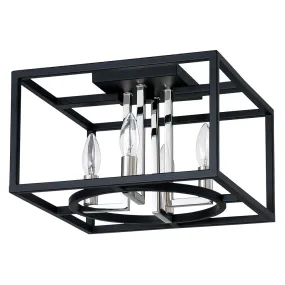 Four Light Ceiling Mount from the Mundazo Collection in Black and Chrome Finish by Eglo USA