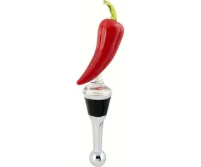 Glass Chili Pepper Bottle Stopper