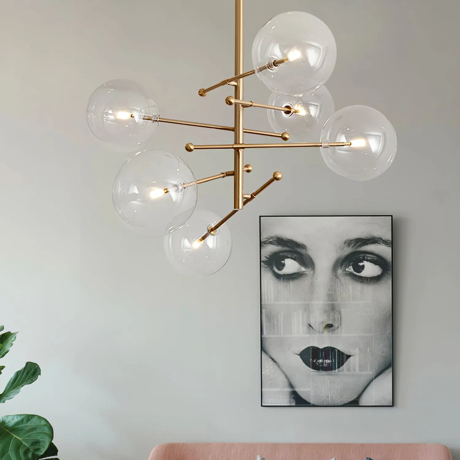 Glass Globe Mobile Chandelier