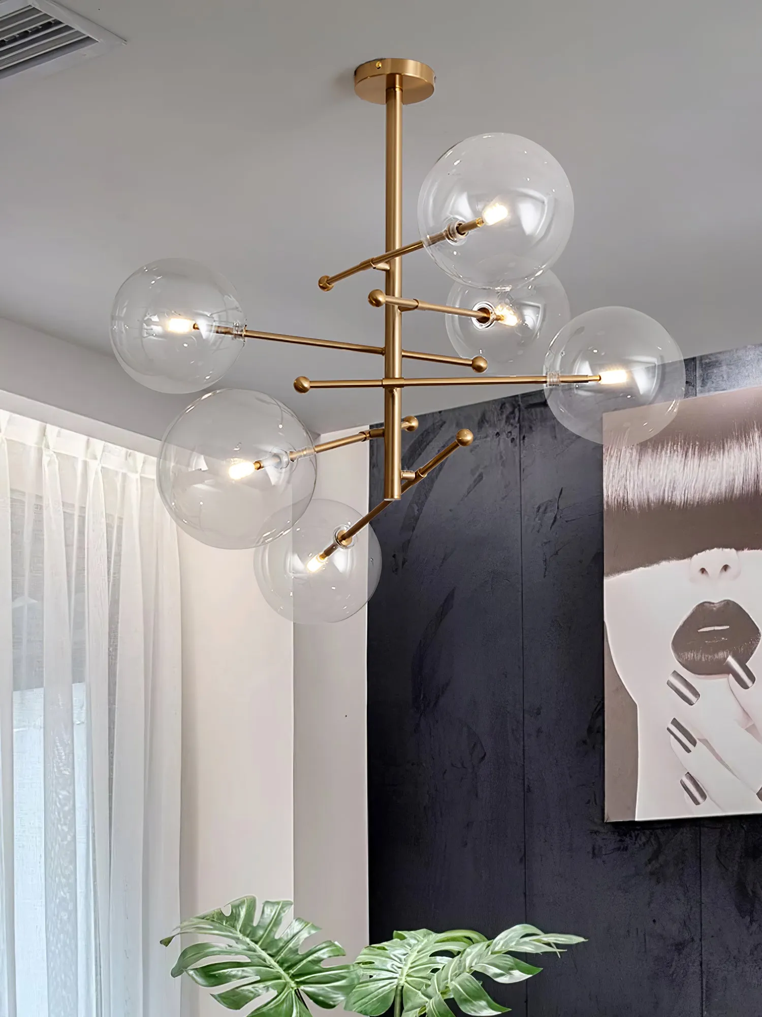 Glass Globe Mobile Chandelier