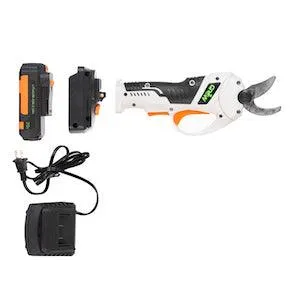 GROW1 20V DC Electronic Cordless Pruning Shears 1” Cutting Diameter w/ 2 Batteries   Charger