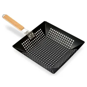 Gusta Grillin & Chillin Metal BBQ Square Pan - 30.5cm Non stick easy clean durable flavour outdoor