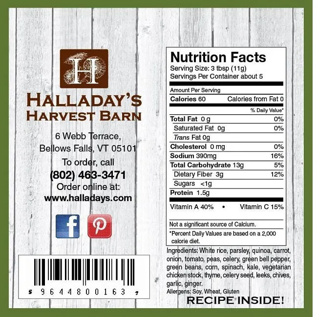 Halladay's Country Chicken Vegetable Soup Mix