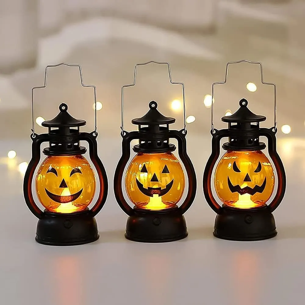 Halloween LED Lantern Lights Decoration - Pumpkin Skull LED Pony Lantern Halloween Decoration