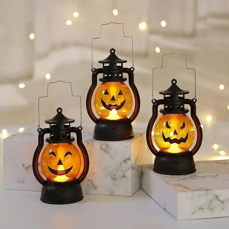 Halloween LED Lantern Lights Decoration - Pumpkin Skull LED Pony Lantern Halloween Decoration