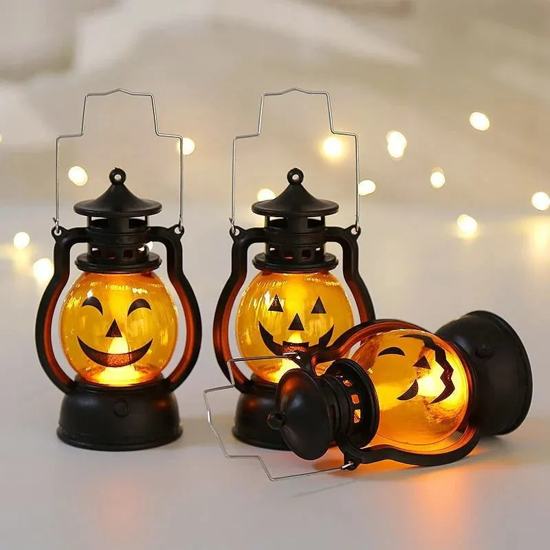 Halloween LED Lantern Lights Decoration - Pumpkin Skull LED Pony Lantern Halloween Decoration