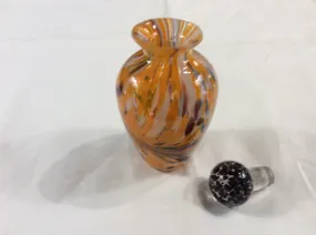 Handblown perfume bottle with handblown stopper