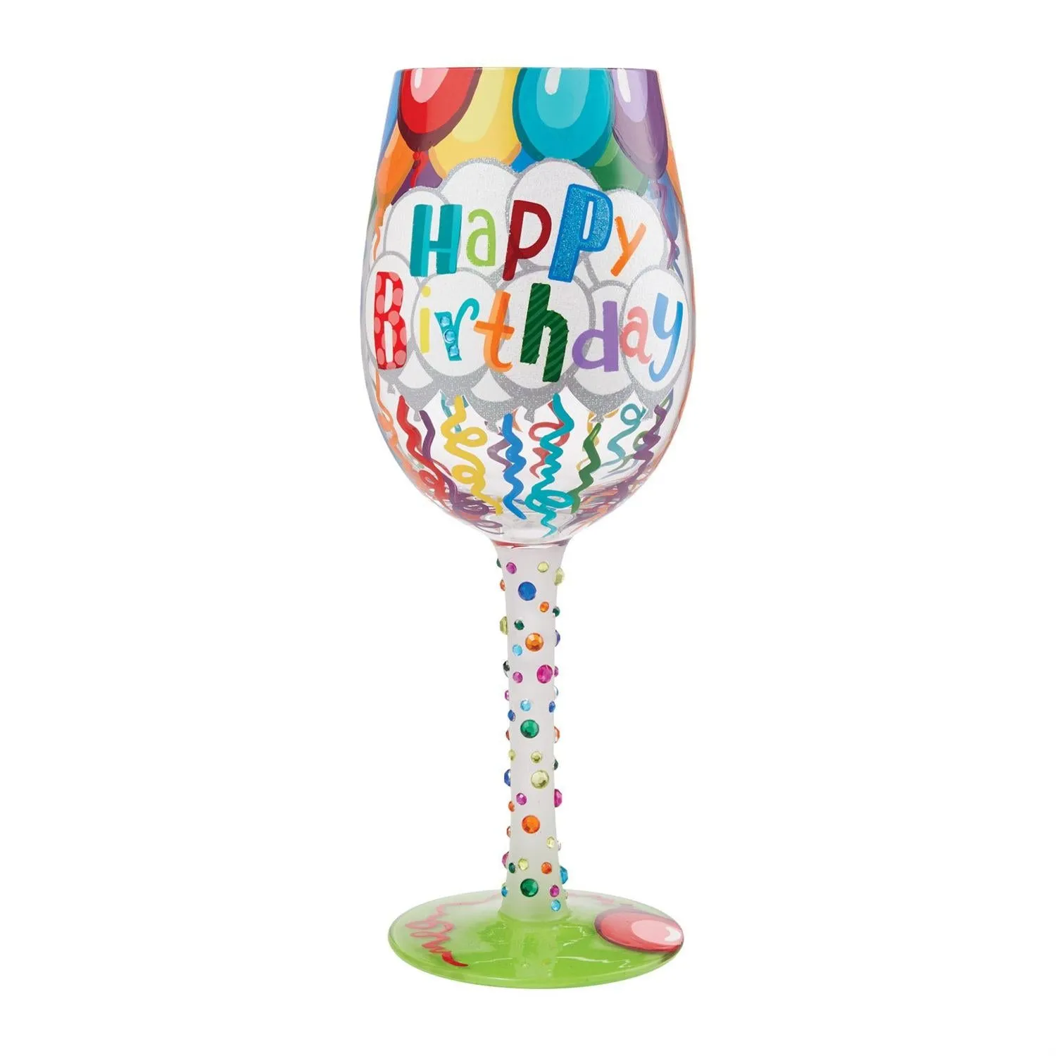 'Happy Birthday' Streamers Wine Glass