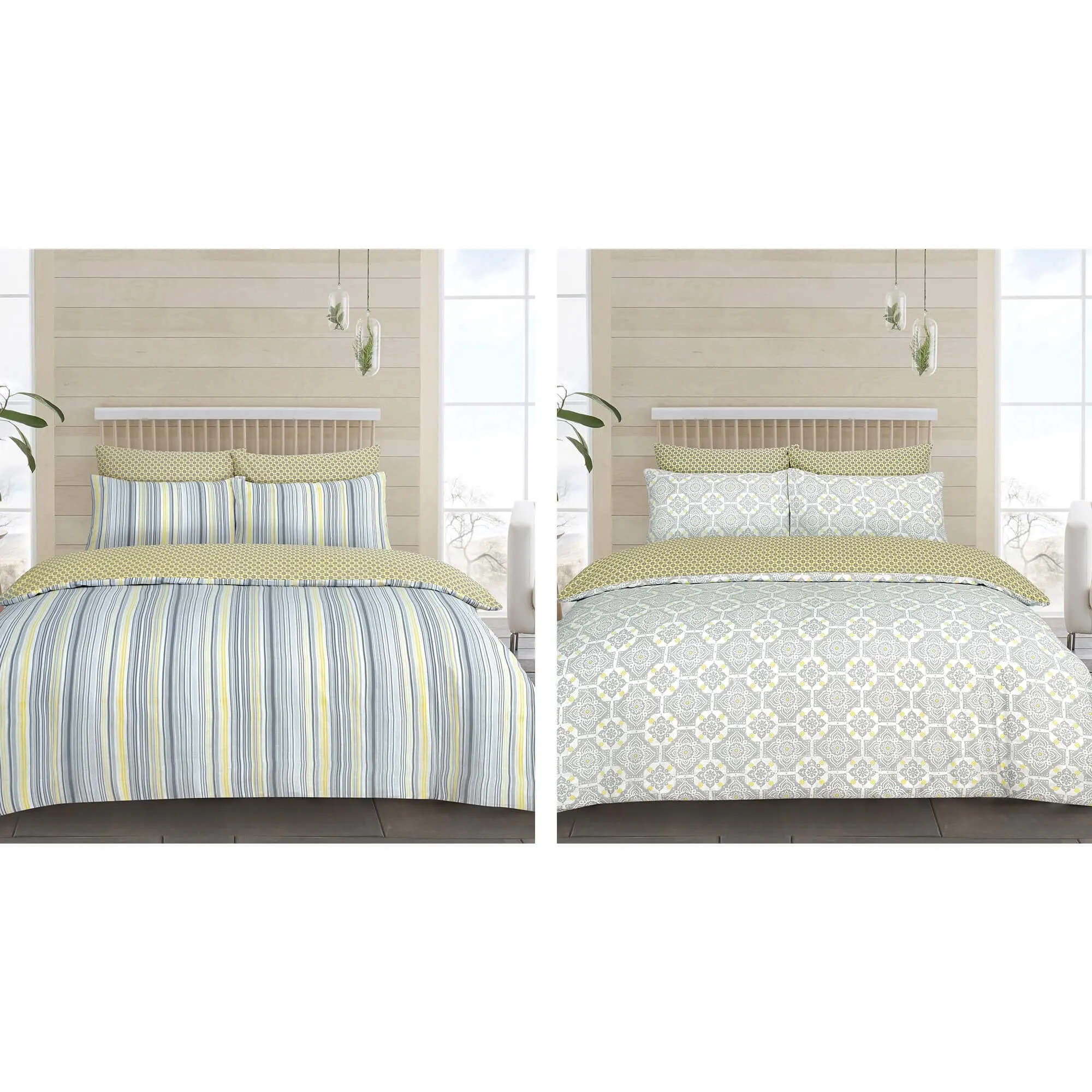 Harper/Ashanti Twin Pack Duvet Set - Grey