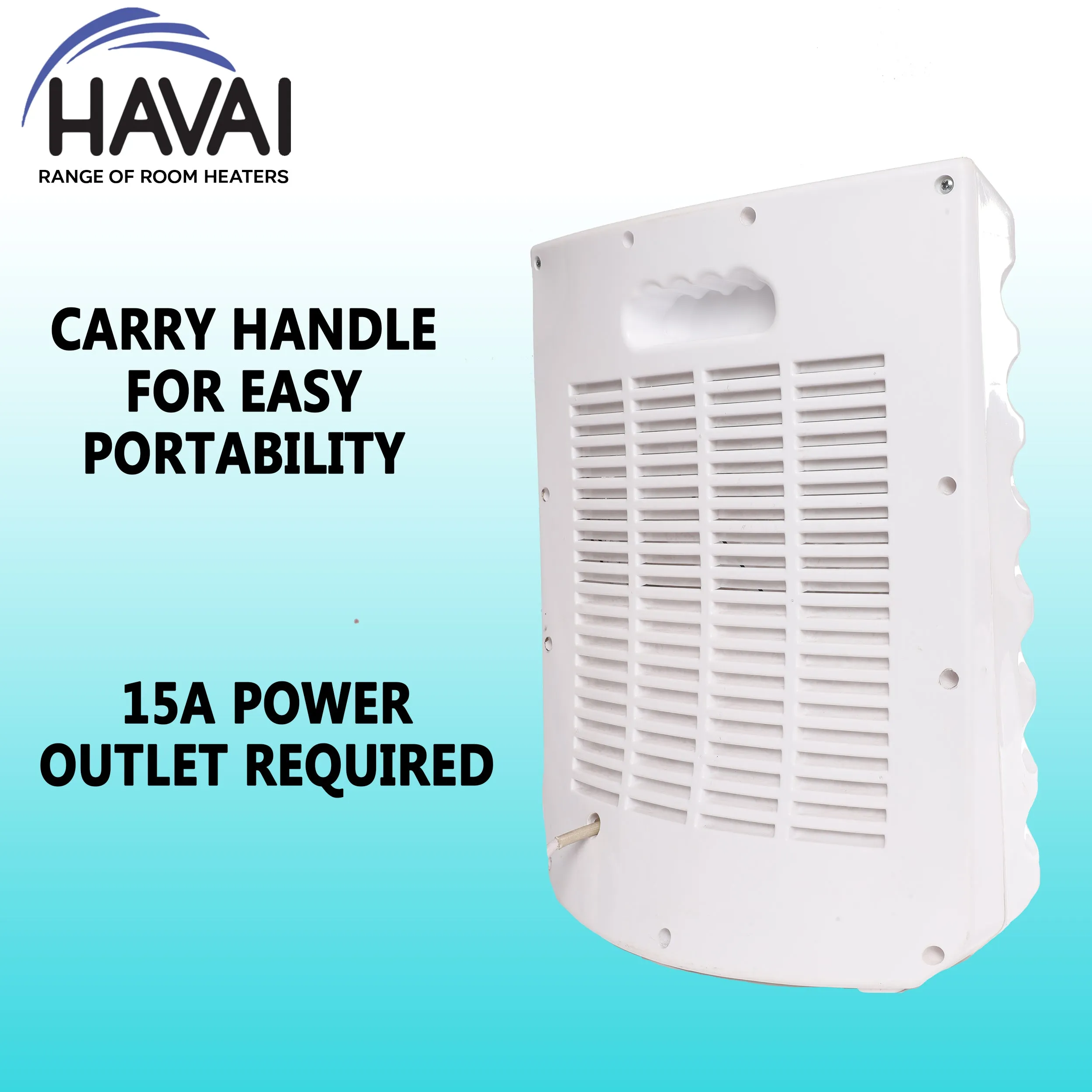 HAVAI Quartz Halogen Room Heater - 800 Watts (2 Rods, White, Blue)