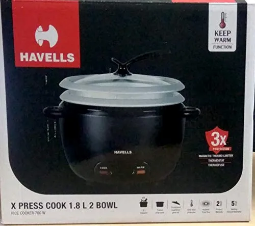 Havells GHCRCCZK070 1.8 liter Rice Cooker, Black