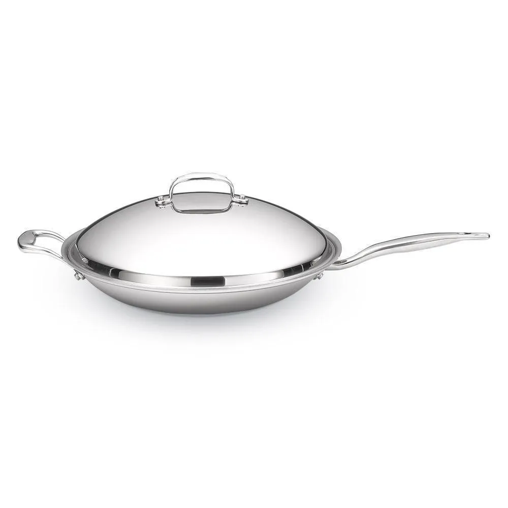 Heritage Steel Stainless Steel 5-ply 13.5" Shallow Wok