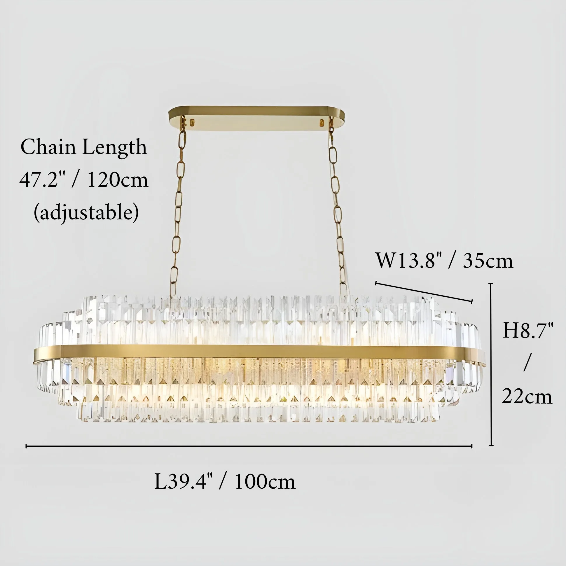 Hoei | Modern Large Lux Crystal Gold Chandelier