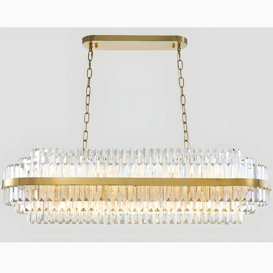 Hoei | Modern Large Lux Crystal Gold Chandelier