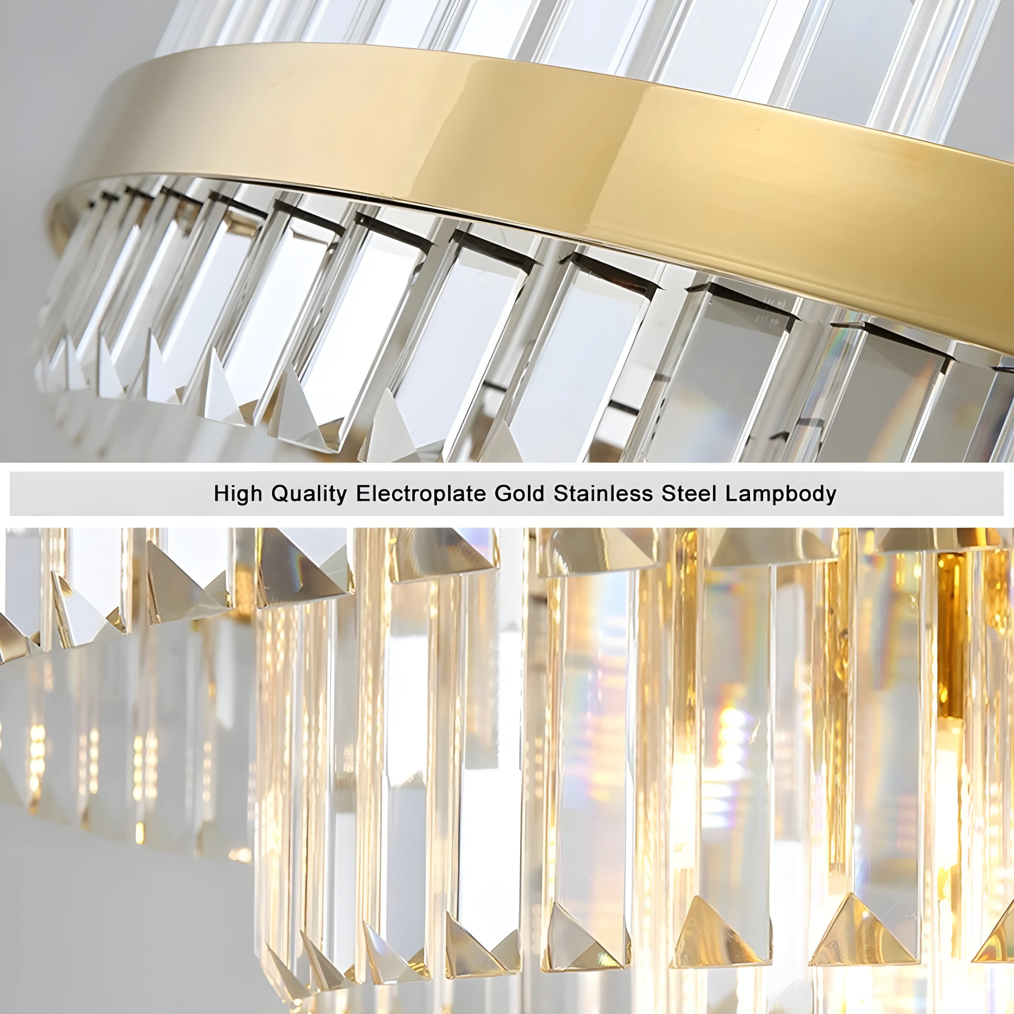 Hoei | Modern Large Lux Crystal Gold Chandelier