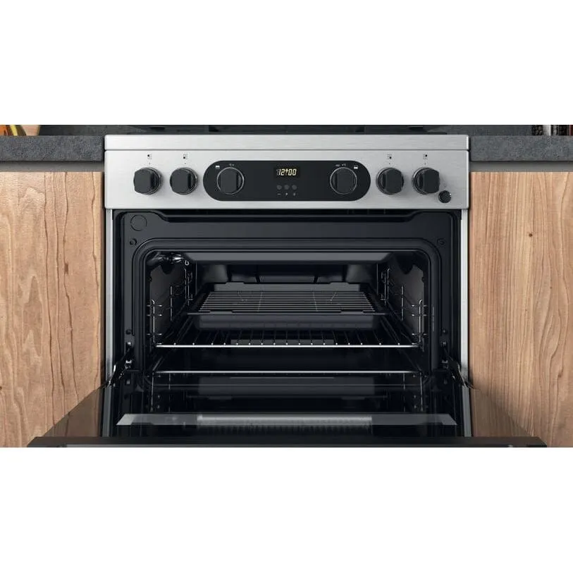 Hotpoint Cannon CD67G0CCX 60cm Double Oven Gas Cooker Twin Cavity Oven Hob Stainless Steel Inox