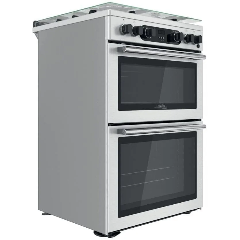 Hotpoint Cannon CD67G0CCX 60cm Double Oven Gas Cooker Twin Cavity Oven Hob Stainless Steel Inox