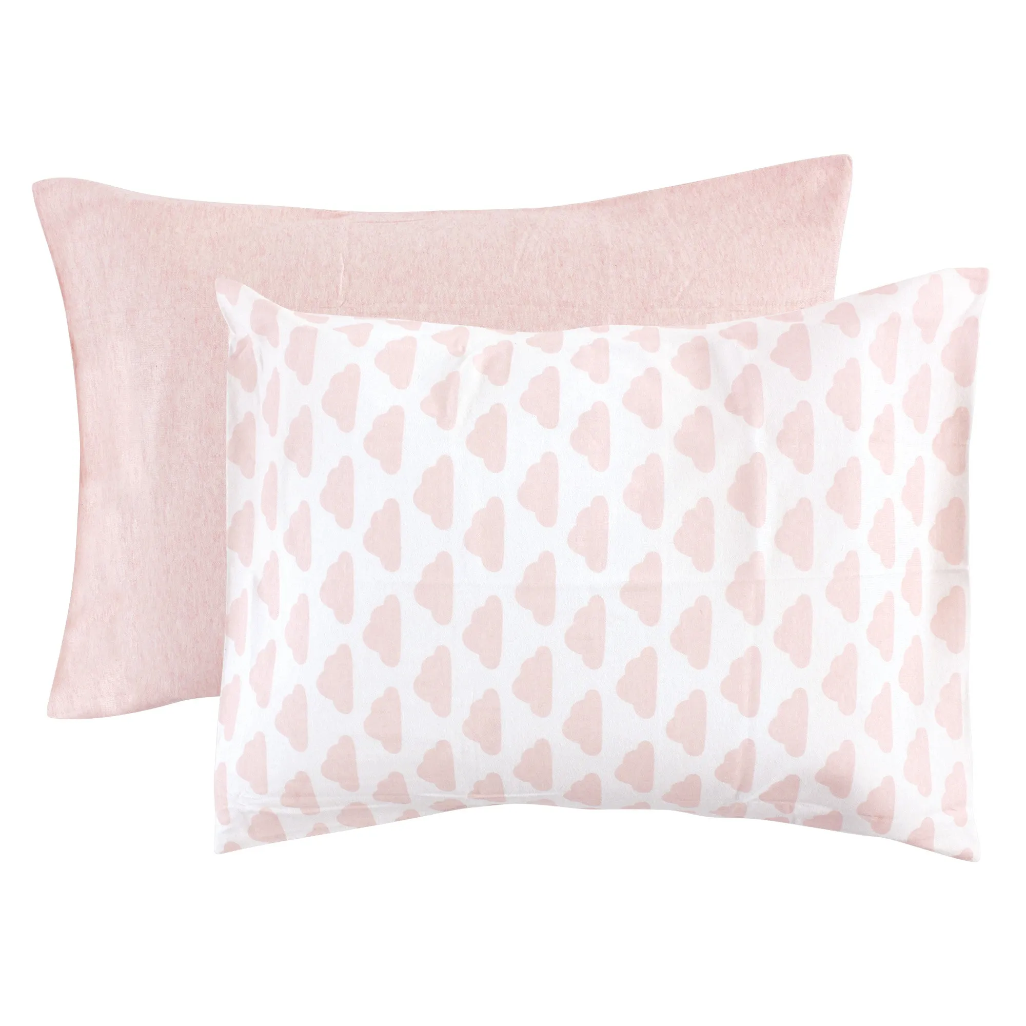 Hudson Baby Cotton Toddler Pillow Case, Heather Pink Cloud