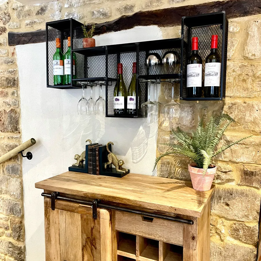 Industrial Wall Wine Rack