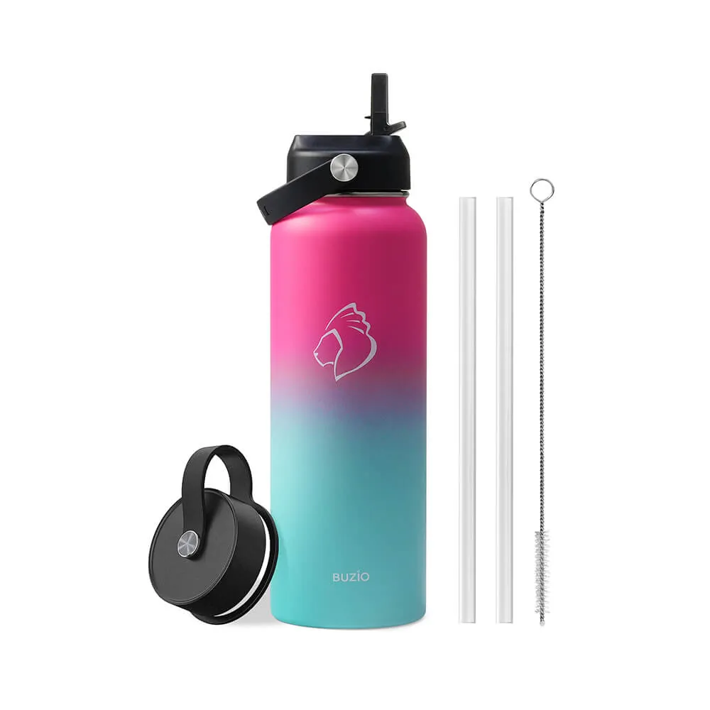 Insulated Water Bottle with 2 Lids | 40oz | Sorbet