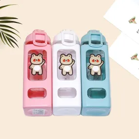 Kawaii Water Bottle With Straw & Sticker