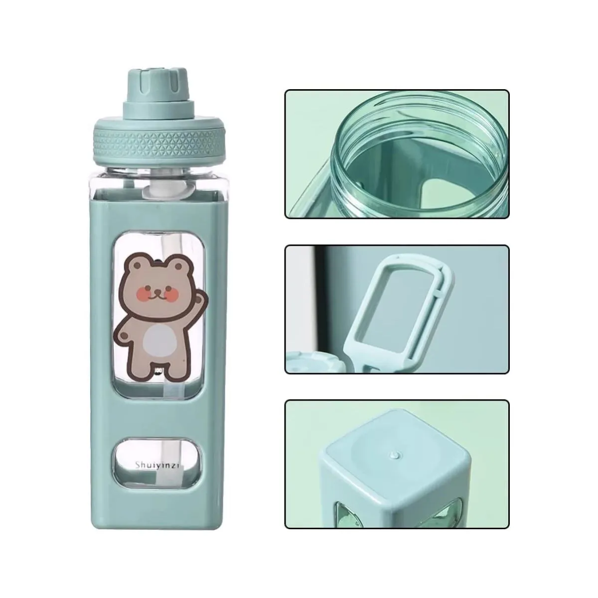 Kawaii Water Bottle With Straw & Sticker