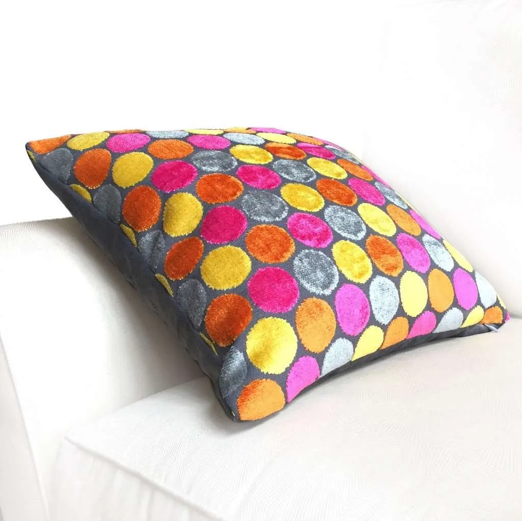 Kendall Multicolor Velvet Polka Dots Pillow Cover