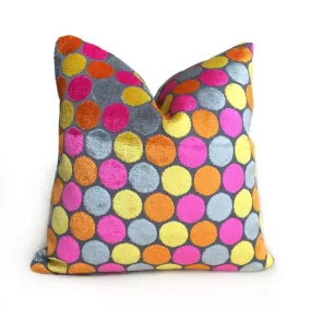 Kendall Multicolor Velvet Polka Dots Pillow Cover