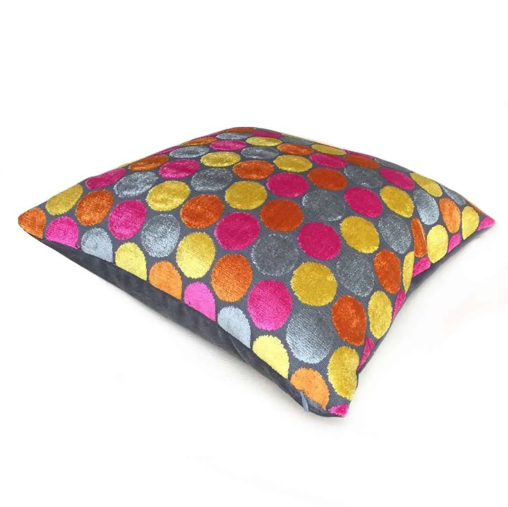 Kendall Multicolor Velvet Polka Dots Pillow Cover