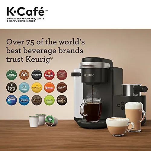 Keurig K-Cafe Single-Serve K-Cup Coffee Maker, Latte Maker and Cappuccino Maker, Comes with Dishwasher Safe Milk Frother, Coffee Shot Capability, Compatible With all Keurig K-Cup Pods, Dark Charcoal