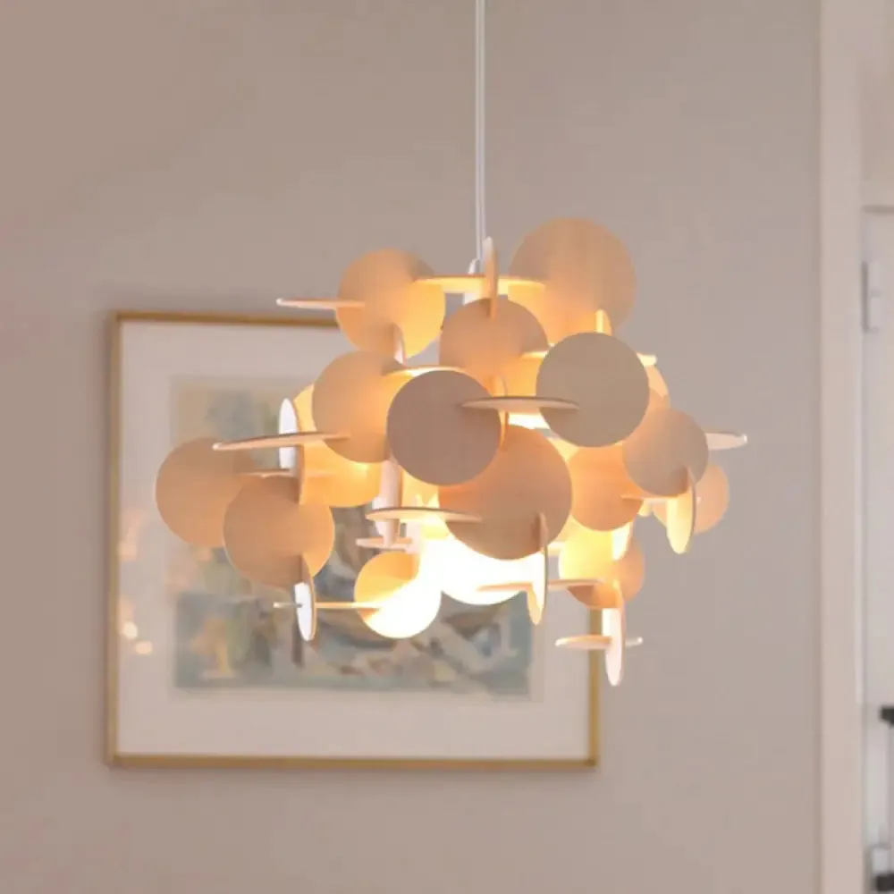 Kids Dot Decor Chandelier:Woody Hanging Light for Dining & Nursing Room