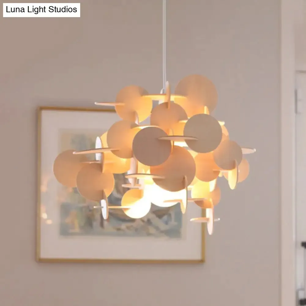 Kids Dot Decor Chandelier:Woody Hanging Light for Dining & Nursing Room